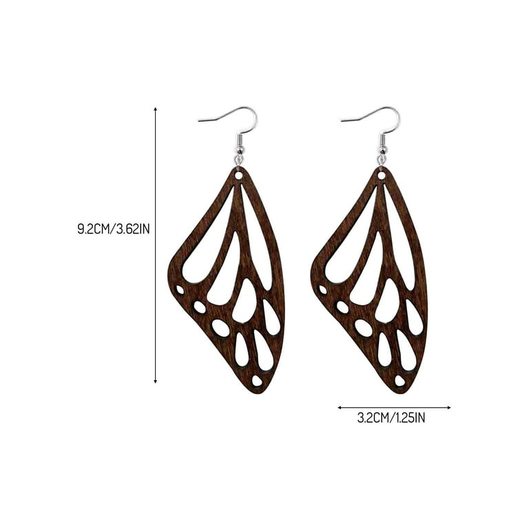 Plastic Earrings,KMEOSCH Drop Dangle Butterfly Earrings on Plastic Hooks  for Sensitive Ears