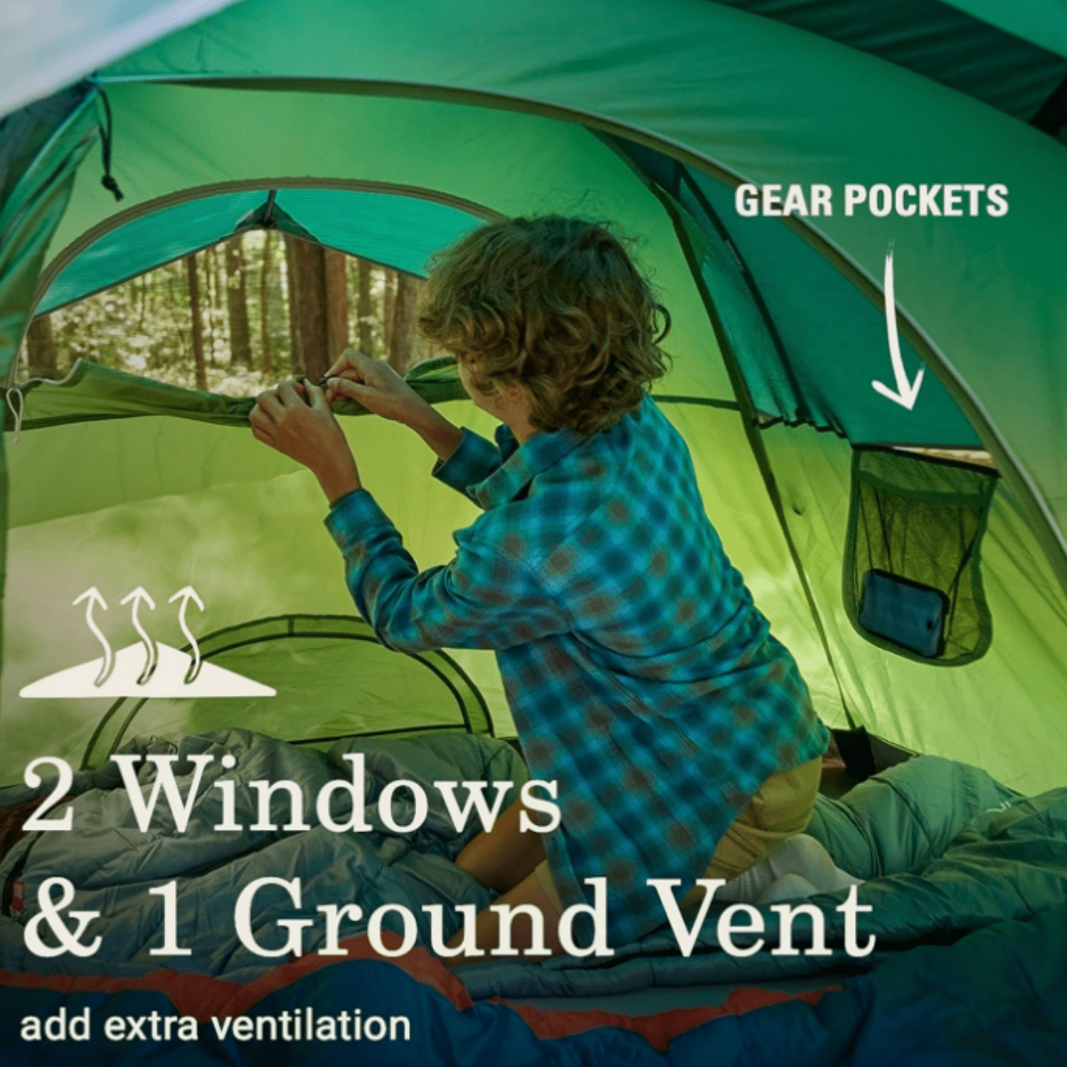 Camping Tent with Rainfly, 2/3/4/6 Person Tent Sets Up in 10 Mins, Weatherproof Shelter for Camping, Festivals, Backyard, Sleepovers, & More