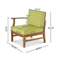 thumbnail image 4 of Mavis Outdoor 8 Seat Acacia Wood Sofa and Table Set, Green, Teak, 4 of 7