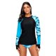 thumbnail image 2 of Traje De Baño De Manga Larga Para Mujer, Traje De Baño De Bloque De Color, Traje De Baño Estampado De Cuello Redondo Suave A La Moda qarigey OD016131-30, 2 of 5