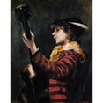thumbnail image 2 of Norbert Goeneutte 12x14 Gold Ornate Wood Frame and Double Matted Museum Art Print Titled - Young Boy Playing the Guitare, 2 of 4