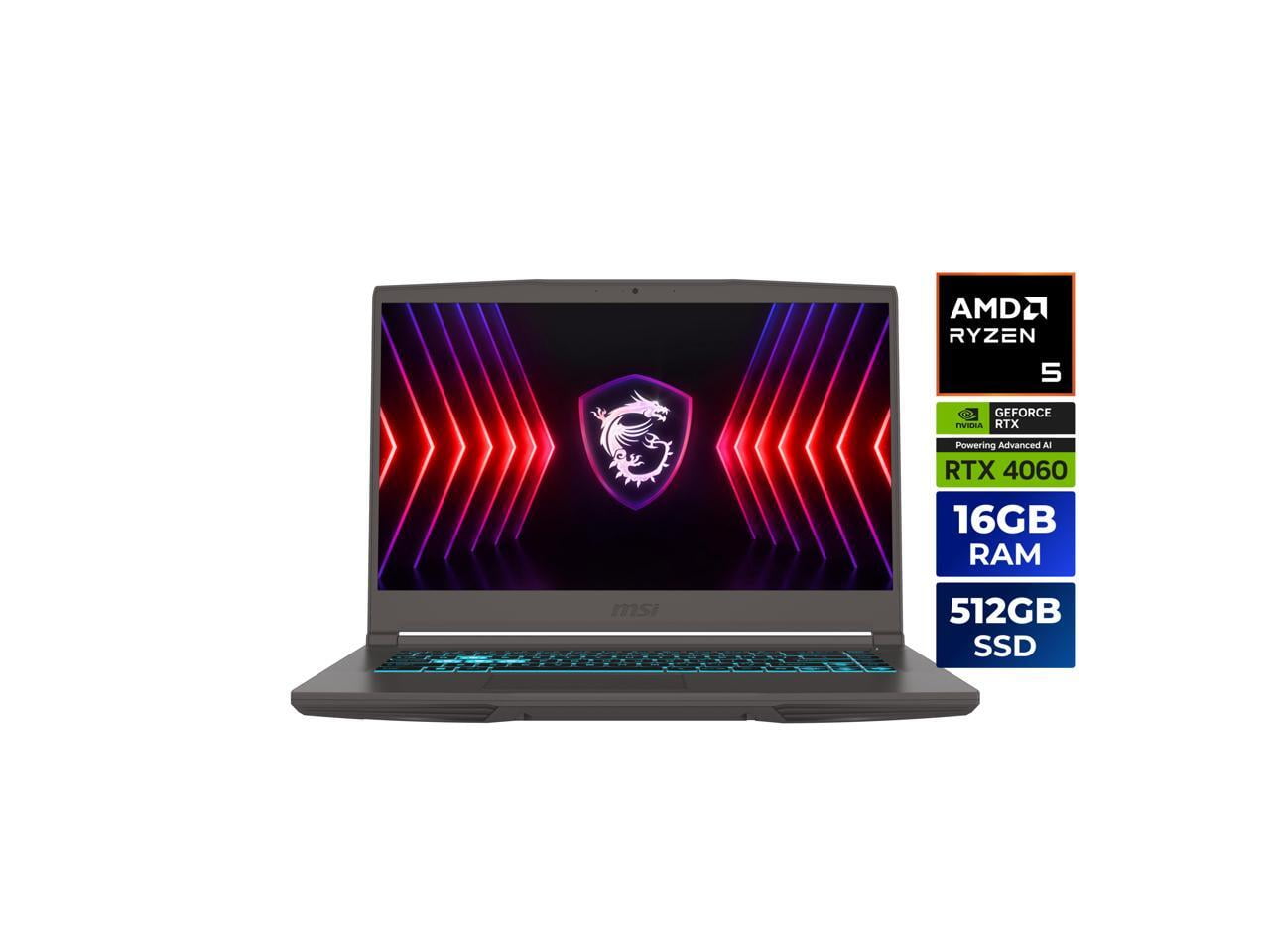 Ryzen 5 7530U・16GB・512GB MSI Thin 15.6 inch FHD 144Hz Gaming Laptop AMD Ryzen 5 7535HS