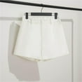 thumbnail image 4 of Womens Shorts Dressy Casual Elastic Waisted Tailored Work Shorts Dress Wide Leg White 4XL, 4 of 5