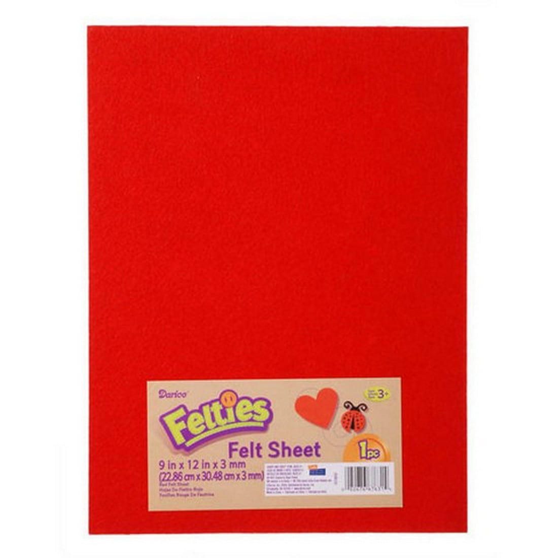 Bulk Buy FLT-0033 Darice DIY Crafts Felties Felt Sheet Red 9 x 12 inches 5-Pack