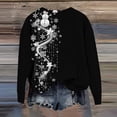 thumbnail image 4 of WTOBBY Women's Christmas Printed Long Sleeve Loose Round Neck Sweatshirt Top, Cozy and Lightweight for Fall Season, Holiday Theme Fashion Top for Casual and Party Wear,Black L, 4 of 4