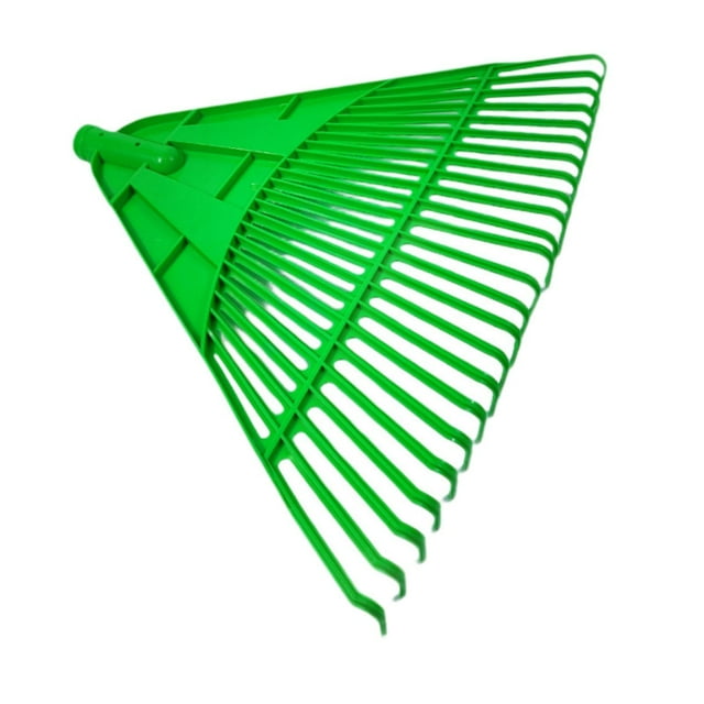 Zorion Garden Cleaning Leaf Rake Head Plastic 24 Tine Wide Lawn Equipment Accessory for Green