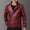 Wine, variant on Dolkfu Jacket for Men Black Faux Leather Notched Laper Bike Jacket Motocycle Classic Fit Streetwear Fall Coats for Men L