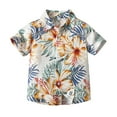 thumbnail image 1 of TAIAOJING T-Shirts Polyvalents Garçon Fille à Fleurs Imprimées Manches Courtes Col Rabattu T-Shirts en Coton Stylés Printemps Été Haut Boutonné Coupe Décontractée Léger Tenue Quotidienne, 1 of 4