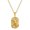 Gold, variant on Textured Pendant Necklace Stainless Steel Rectangular Charm Sunray Detail Link Chain Jewelry Party Outfit Fashion Piece