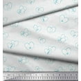 thumbnail image 2 of Soimoi Blue Cotton Voile Fabric Fashion Accessories & Heart Print Fabric by the Yard 56 Inch Wide, 2 of 3