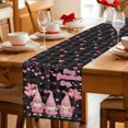 thumbnail image 5 of Galentine's Day Table Runner 72 Inches, Gnomes Pink Love Balloon Black Lattice Bed Runner Dresser Scarves Tabletop for Indoor Outdoor Parties/Ceremony/Banquet, 16" x 72", 5 of 9