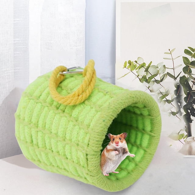Suave invierno cálido de pájaro Colgando Cama de juguete Suministros de Hamster Cave Budgie Espesar para Lovebird Animal Per cordón verde Colco Cama Hamaca Loro