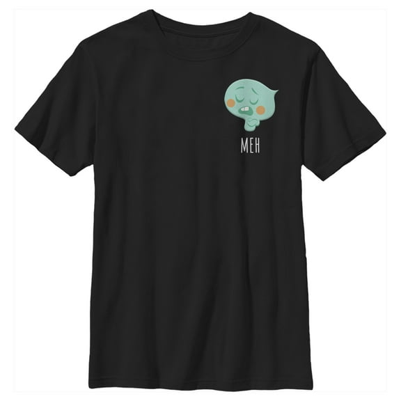 Boy's Soul 22 Meh Badge  Graphic Tee Black Large