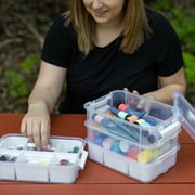 Everything Mary Clear 4-Tier Plastic Craft and Hobby Stackable Organizer