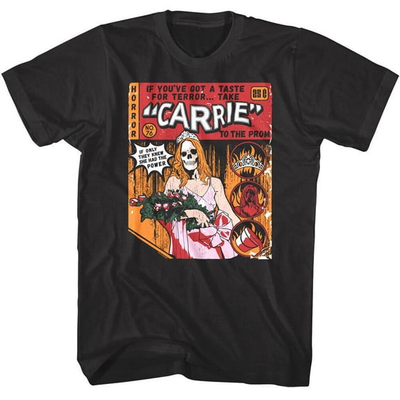 Carrie Comic Black Adult T-Shirt S