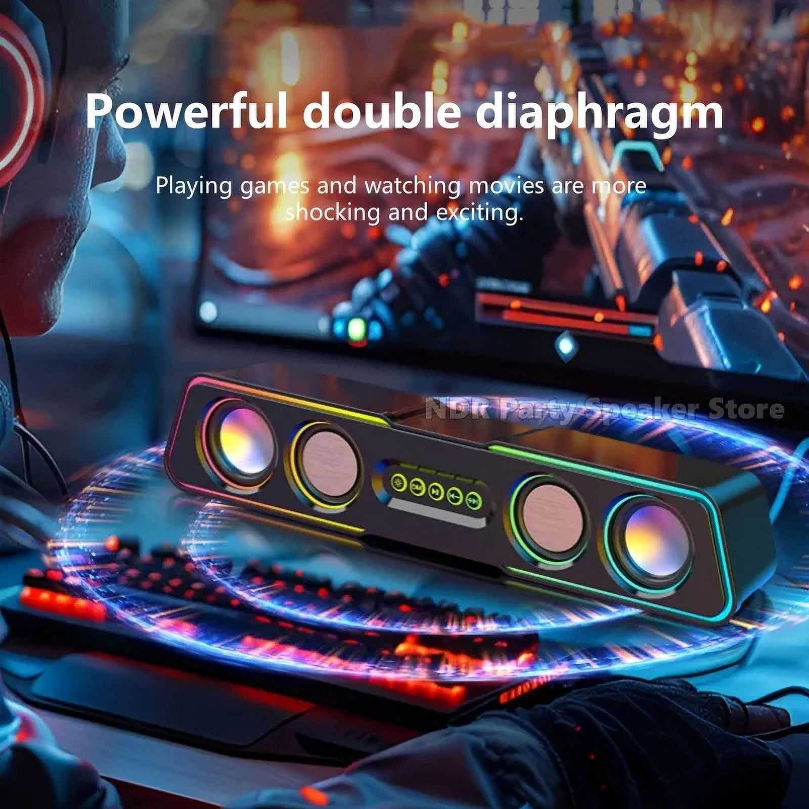 Wired Bluetooth Speakers, Black