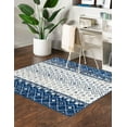 thumbnail image 4 of Unique Loom Tribal Trellis Collection Area Rug - Alami (4' Square Ivory Navy Blue/Gray), 4 of 11