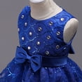 thumbnail image 3 of Big Girl Sleeveless Tulle Dress Kids Ruffles Lace Party Wedding Tutu Dresses 3-15T, 3 of 7