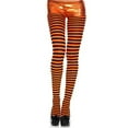 thumbnail image 2 of Music Legs Women's Striped Tights, Style 7471 7471-BLK/ORANGE, 2 of 3