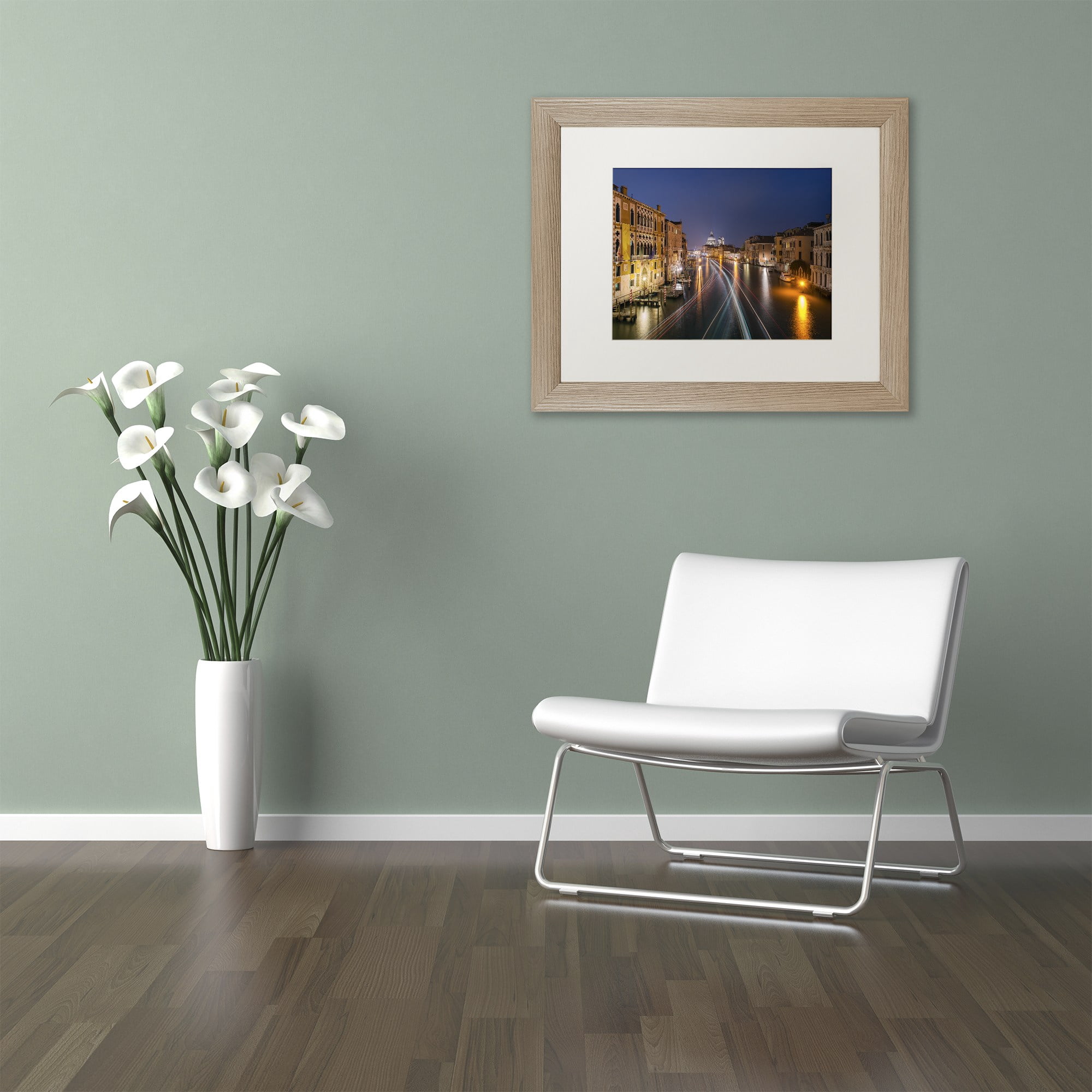 Trademark Fine Art 'Cap Cream Blue' Canvas Art by Nick Bantock, White Matte, Wood Frame