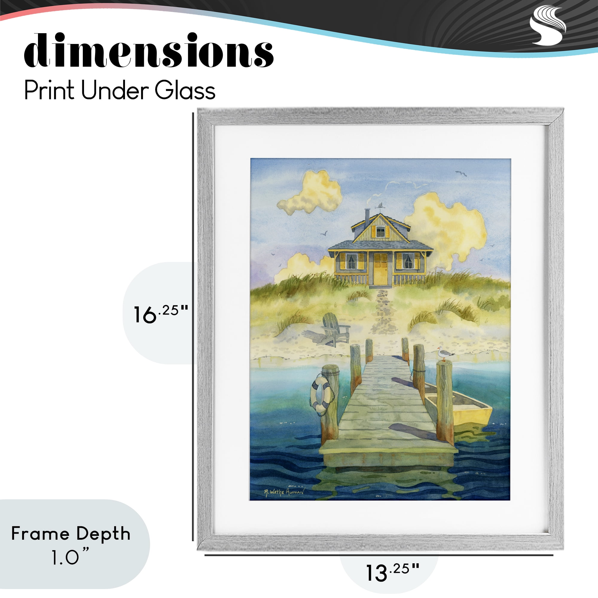 Stupell Industries Welcome Seaside Retreat Cottage Gray Framed Print Under Glass, design by Robin Altman