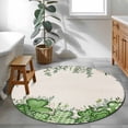 thumbnail image 4 of St. Patrick's Round Area Rugs Collection 4', Luck Shamrock Eucalyptus Leaves Flowers Beige Non Slip Indoor Circular Throw Runner Rug Floor Mat Carpet for Living Room Dining Table Bedroom Nursery, 4 of 9