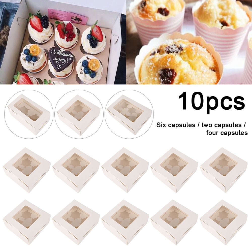 6 12 & 24 With FREE CAKE CASES 2 4 Premium Windowed Cupcake Boxes for 1