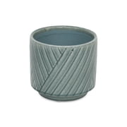 Cheungs Parlora Crossed Diagonal Pattern Ceramic Pot - Green Medium