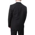 thumbnail image 6 of Braveman Mens Solid Black Classic Fit Tuxedo Suit With Satin Lapels, 6 of 6