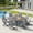 Graywood-Gray, variant on Vicllax 7-Pcs Round Outdoor Patio Dining Set Table and Chair Modern Style Metal for Deck Garden
