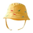 thumbnail image 3 of LYHaoo Kids Adjustable Chin Strap Sun Hats Summer Spring Sun Hat Cartoon Embroidery Outdoor Beach Bucket Cap Bucket Hat,Yellow, 3 of 7