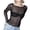 Black, variant on Women's Lace Thermal Underwear Top Long Sleeve Sheer Mesh Floral Cropped Shirt Slim Fit Off Shoulder Base Layer Tee for Fall Winter Casual Streetwear Party Wear