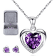 thumbnail image 1 of Collar Y Aretes Dije Corazón Cristal Mujer Regalo Para Mujer, 1 of 5