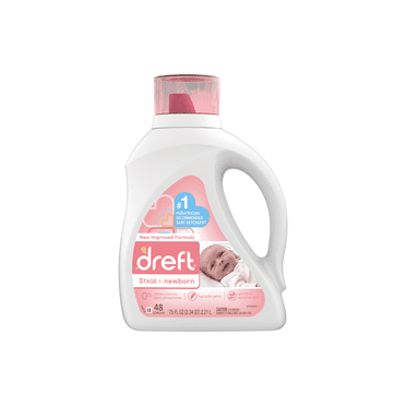 Dreft Baby Detergent 75 fl oz - 1 Pack | Hypoallergenic Stage 1 Newborn Liquid for Sensitive Skin