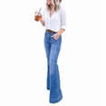 thumbnail image 2 of Women'S Lightweights High Waist Wide Leg Jeans Flared Denim Pants Casual Summer Streetwear Light Blue 4XL, 2 of 6