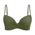 thumbnail image 4 of MSJUHEG Bathing Suit Tops,Padded Swimsuit Tops,Padded Crop Tops,Bandeau Bikini Top,Sports Bra,Tankini Tops,Spaghetti Straps Bathing Suit Army Green L, 4 of 5