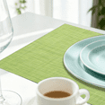 thumbnail image 7 of Furkithn Placemats Set of 4, PVC Waterproof Washable Table Mats 12 x 18 Inch, Heat Resistant Woven Placemats for Dining Room Kitchen Table, Green, 7 of 7