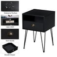 thumbnail image 6 of VECELO Nightstand with 1-Drawer and Metal Legs, Sofa End Table for Living Room Bedroom Office, Black, 6 of 8