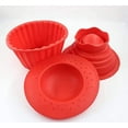 Big Top NonStick Jumbo Cupcake Bake Set Red Silicone Molds