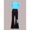 thumbnail image 5 of SGMVNU Girls Fashion 2 Piece Summer Outfit Short Sleeve Crop Top and High Waisted Bell Bottom Flared Pants Streetwear, Size 5-6 Years, Blue, 5 of 8