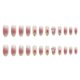 thumbnail image 3 of 24pcs Rose Print Press On Nails Long Pointed Head Sweet Style Artificial Nails, 3 of 4
