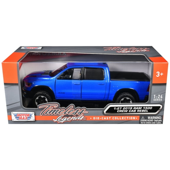 2019 RAM Rebel 1500 Crew Cab Pickup Truck Blue Metallic "American Classics" Series 1/24-1/27 Diecast Model Car by Motormax