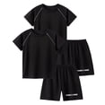 thumbnail image 2 of UACY 2 Pack Boys 2 Piece Summer Outfits Sweatsuit Kids Athletic Short Sleeve T-Shirts Workout Shorts Tracksuits Clothing Set (Black, 7-8 Years), 2 of 9