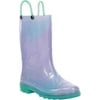 Girls' Western Chief Glitter Ombre Lighted PVC Rain Boot Teal 11 M