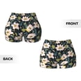thumbnail image 5 of Xecao Flowers Print Workout Shorts for Women Soft Smooth Gym Yoga Scrunch Active Tennis Workout Running Shorts, 5 of 9