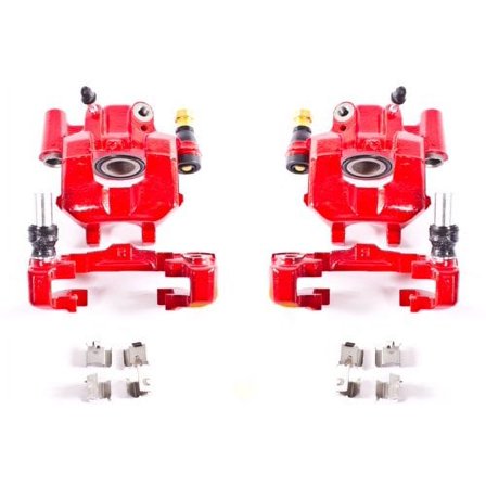 Power Stop Rear Pair of Red Powder Coated Calipers S2950