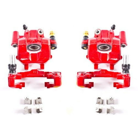 Power Stop Rear Pair of Red Powder Coated Calipers S2950