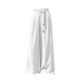 thumbnail image 4 of VBVC Women's High Waisted Wide Leg Pants , Pleated Palazzo Pants For Women , Ladies' Casual Flowy Dress Trousers with Pockets and a Belt,White,S-2XL, 4 of 7