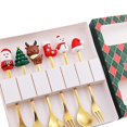 thumbnail image 6 of WeiLaiKeQi 6 Pieces Christmas Spoons Forks Set Flatware Cutlery for Wedding Sugar Salad Green Box, 6 of 9