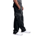 thumbnail image 5 of Rexolia Mens Designer Cargo Sweatpants Relaxed Multi Pocket Drawstring Waist Straight Leg Casual Dark Gray L, 5 of 9